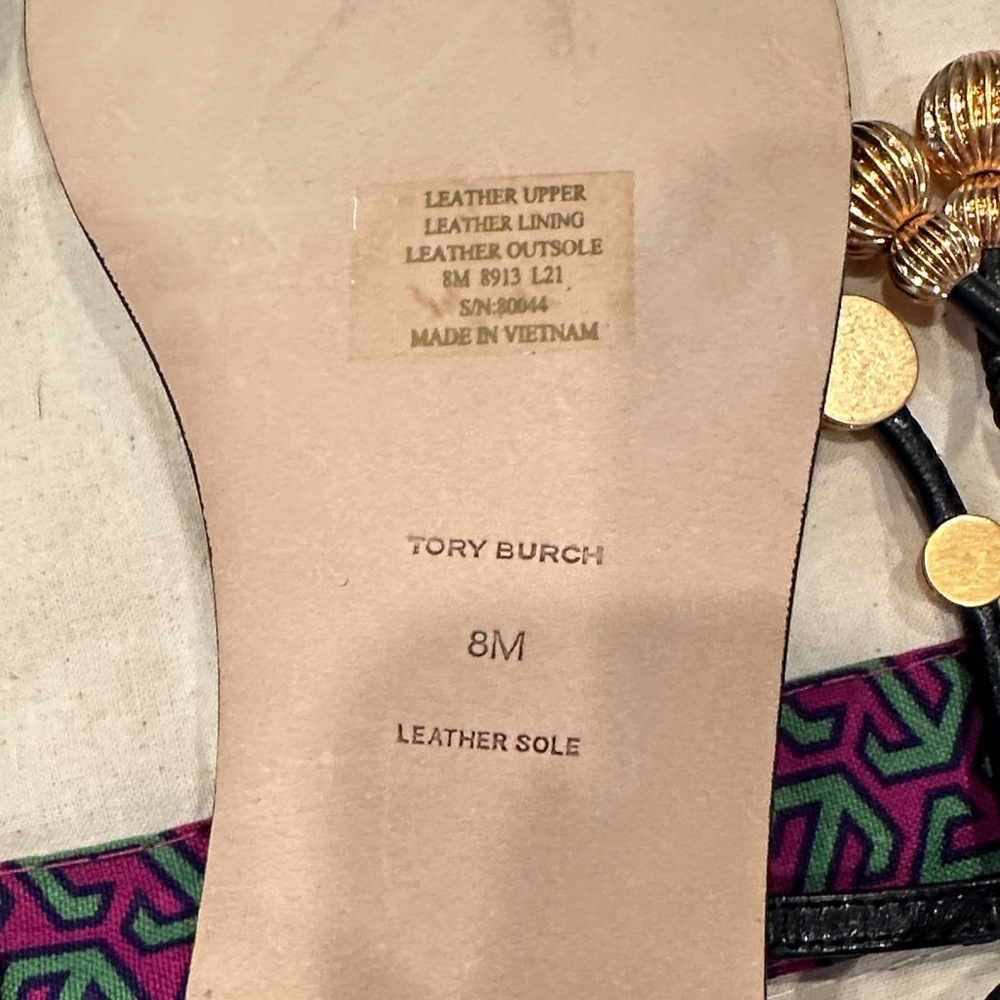 NWOB Tory Burch Capri Lace‑Up Sandals – Perfect Black – Size 8 – With Dust Bag - Picture 11 of 13